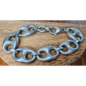 Stainless Steel Chunky Mariner Link Bracelet 7.2"L Unisex